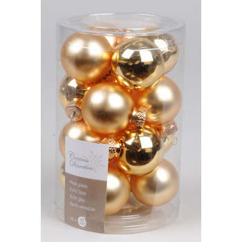 Assortiment 16 mini boules de Noël en verre, color