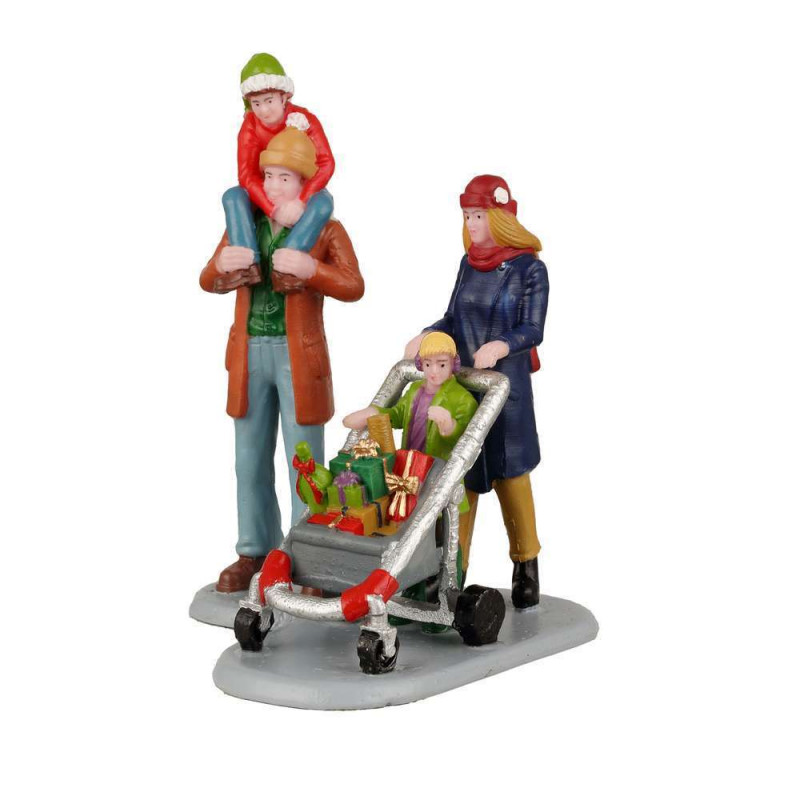 Figurine : Shopping De Noel Famille