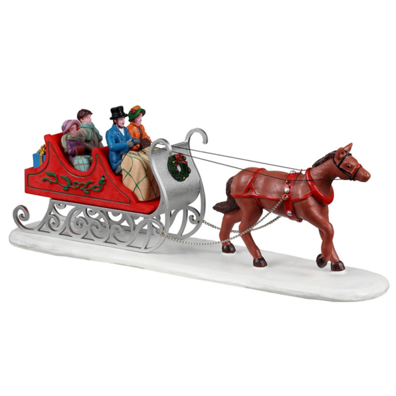 Balade en traineau avec cheval, scène miniature de