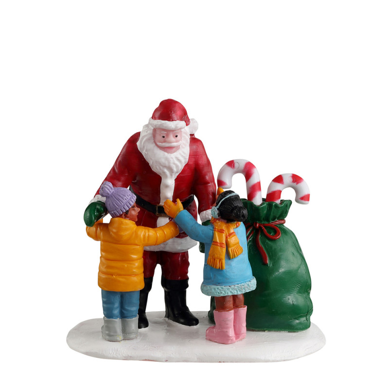 Figurine Câlin pour le Père Noel pour village de N