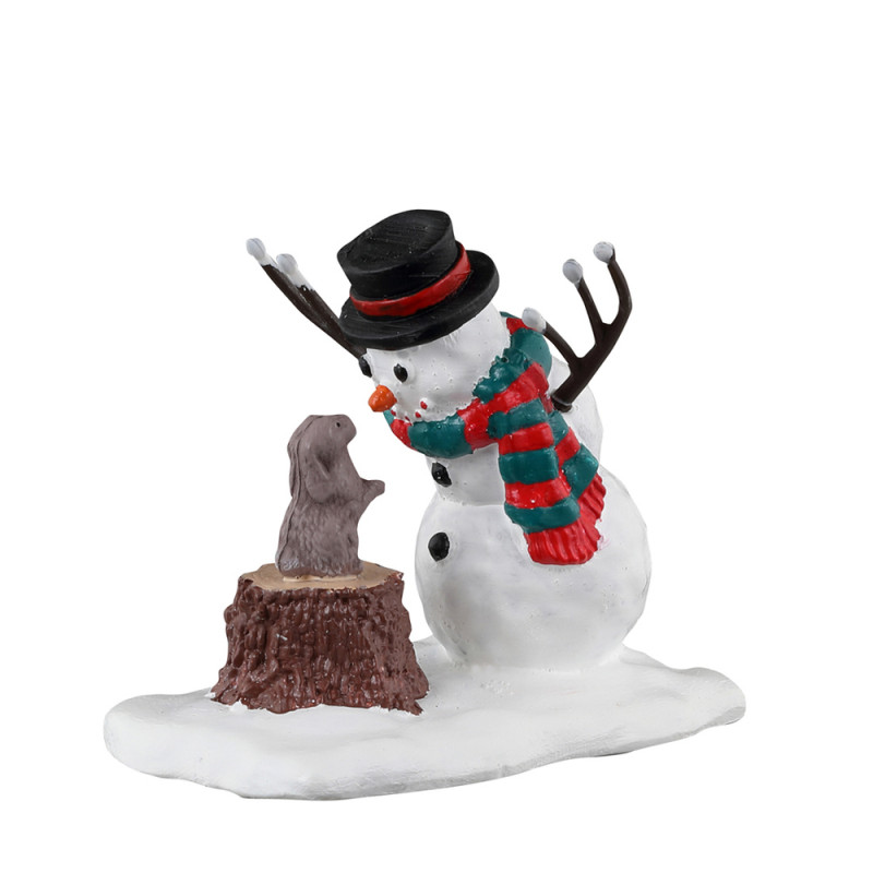 Figurine Bunny se fait un ami pour village de Noël