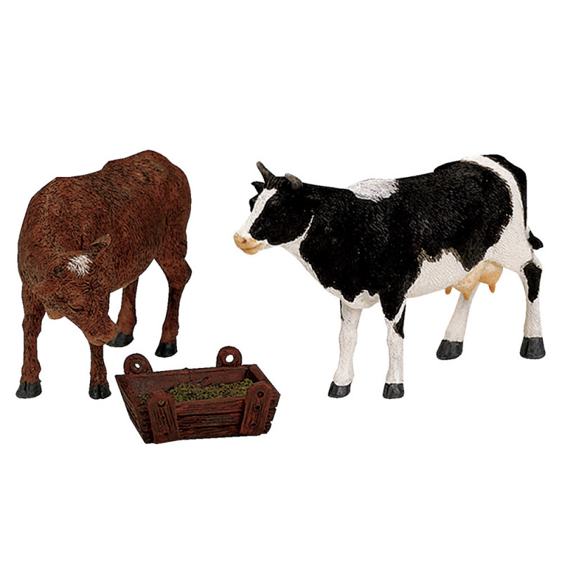 Figurines de Noël : Vache et taureau à la ferme -