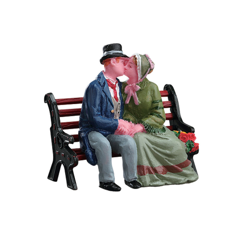 Figurine de Noël : Le baiser sur un banc à Cadding