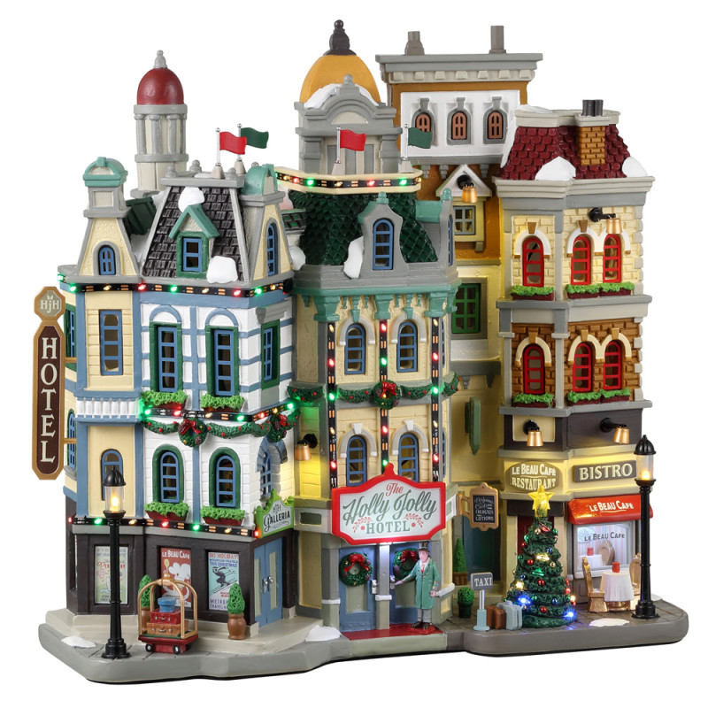 Scène de Noël : Hôtel Holly Jolly à Caddington Vil