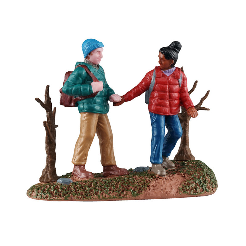 Figurine en résine, Vail village, couple en randon