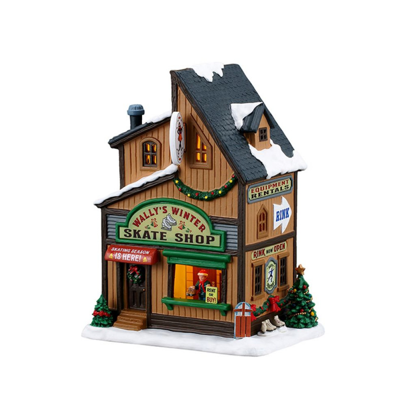 Scène lumineuse de Noël 'Boutique de patinage de W