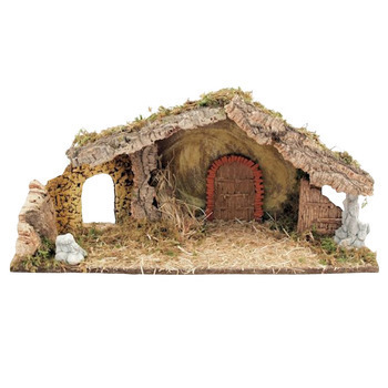 Crèche vide en bois 56x20x26cm