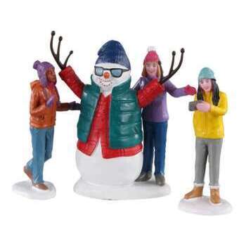 Figurine egoportrait avec bh de neige 3,6x12,80 H