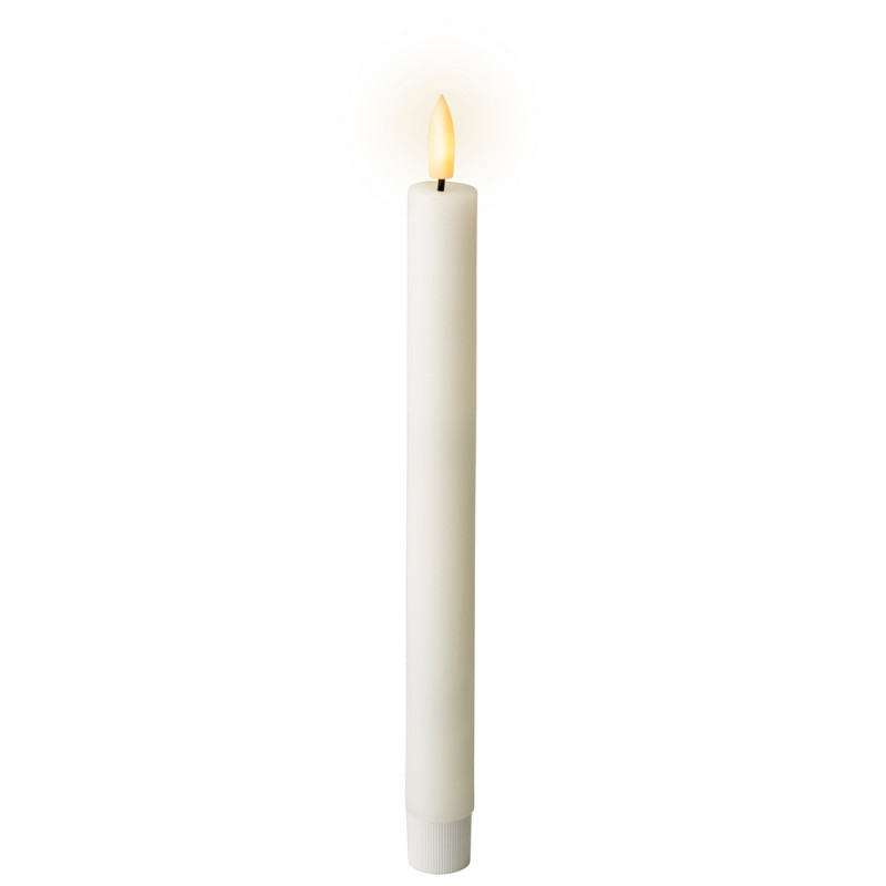 Bougie longue led blanc/blanc chaud h24cm