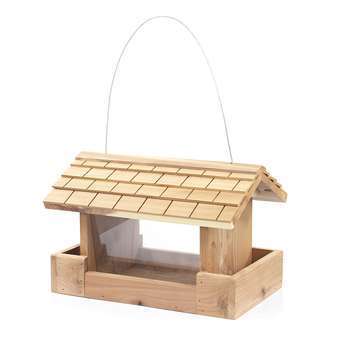 Mangeoire Prairie en bois pour oiseaux du jardin