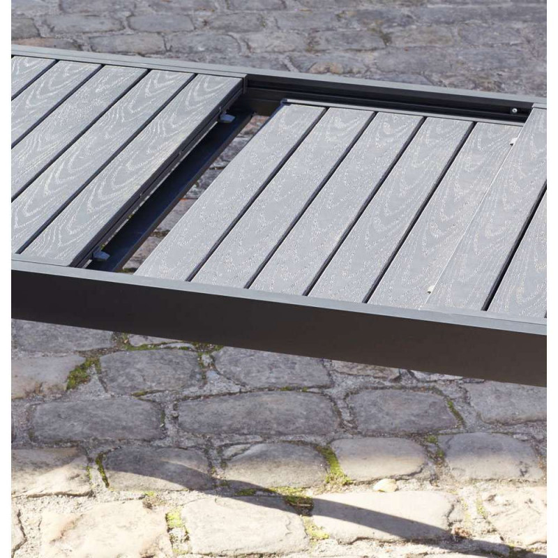 Table de jardin GAIA grise en aluminium - L 206/30