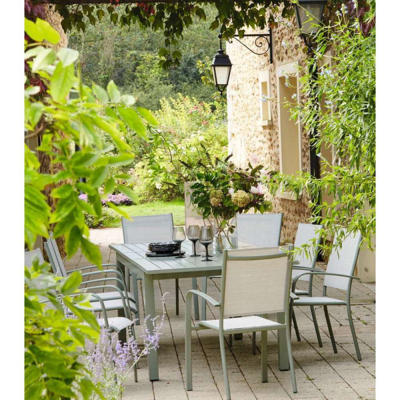 Table de jardin extensible ATLAS aluminium vert am