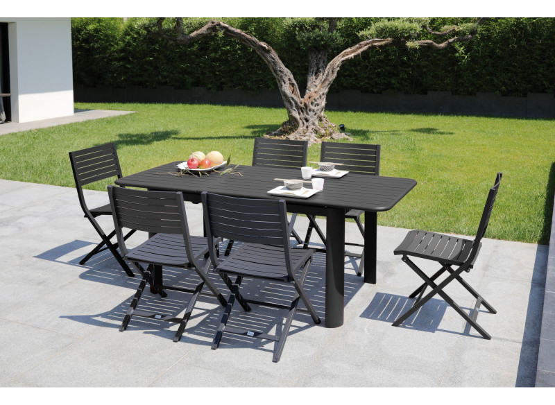 Table modulable EOS grise en aluminium - L130/180